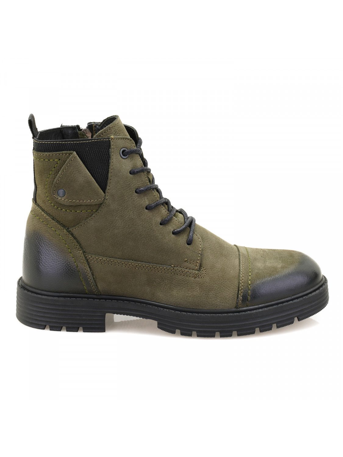 Desa Herren-Schnürstiefel aus Leder – Warmes Futter, Kunststoffsohle, flac günstig online kaufen