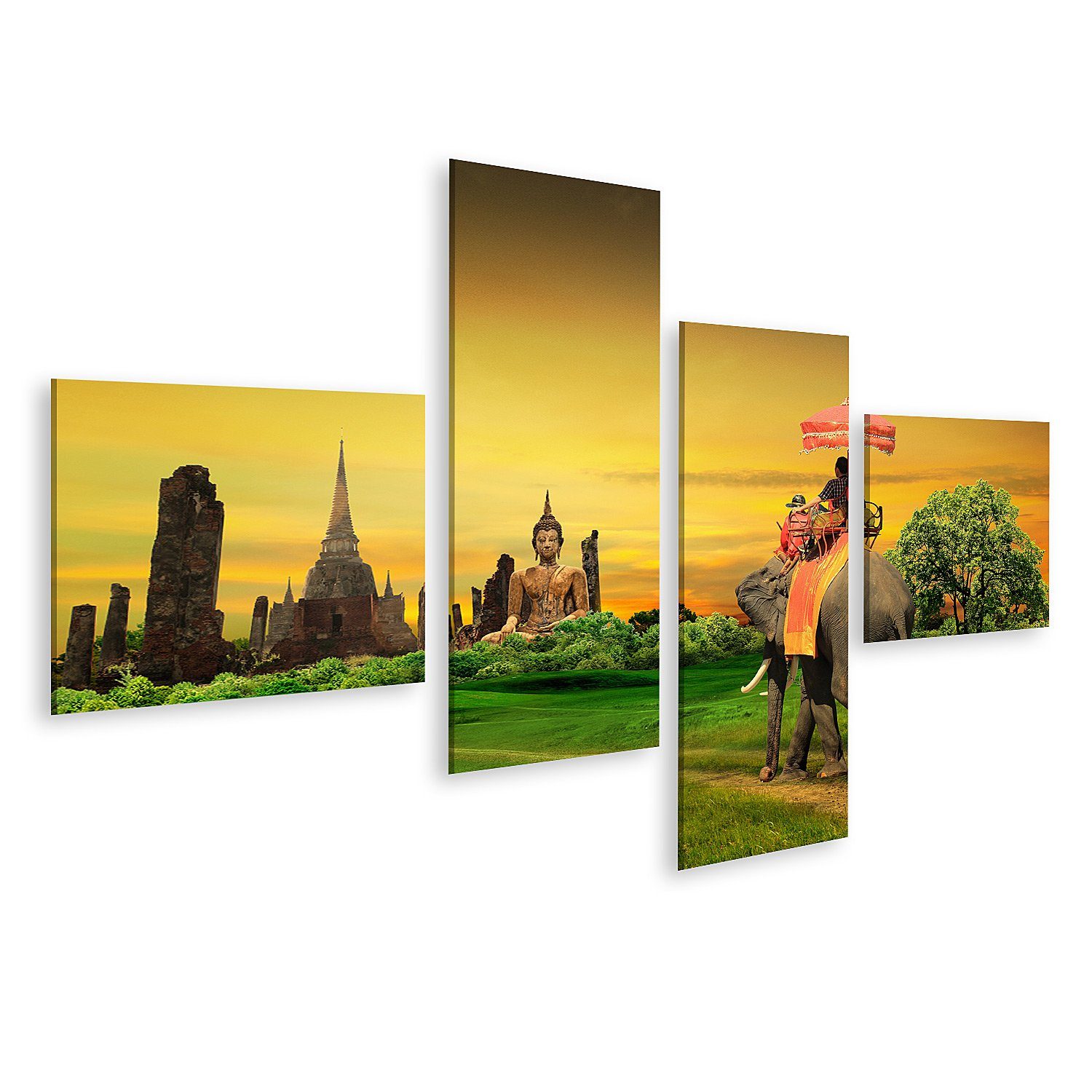 Leinwandbild Bild auf Leinwand Sonnenuntergang auf dem Lande in Thailand Wandbild P