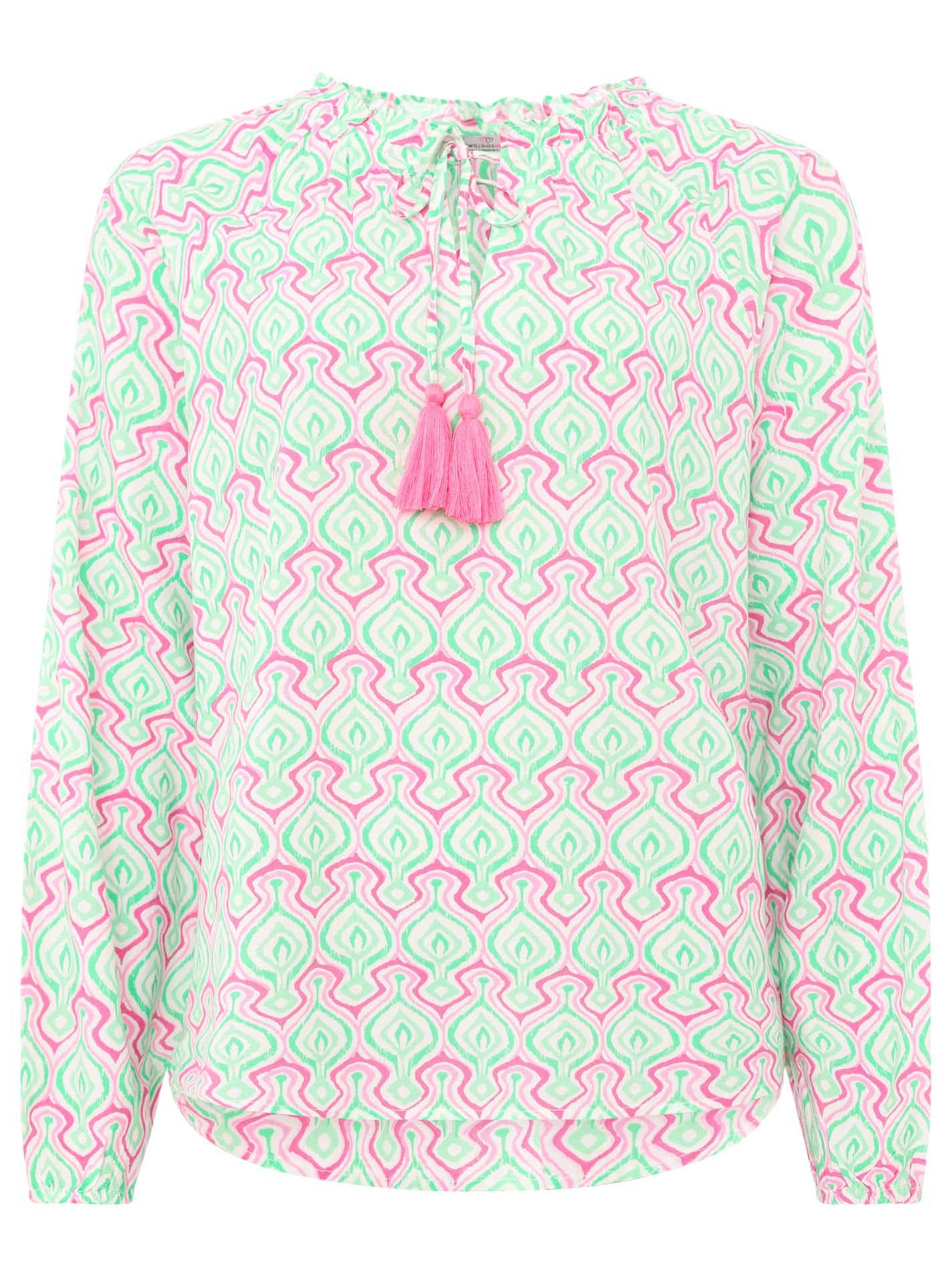 Zwillingsherz Schlupfbluse "Grafik Print" grafisches Muster, Tasseln, Langa günstig online kaufen