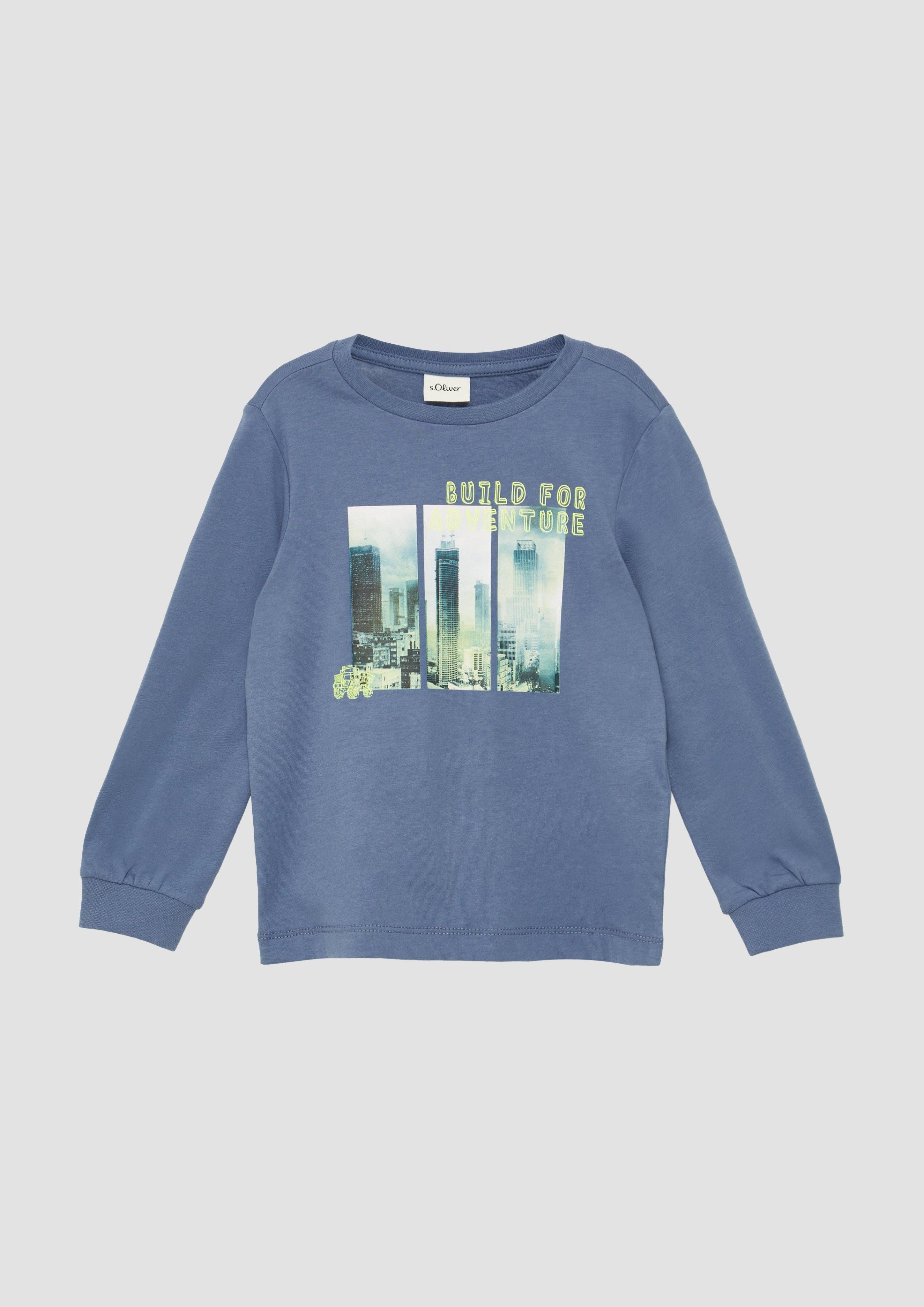 Langarmshirt Weiches Jersey-Longsleeve mit Fotoprint und Rippbündchen