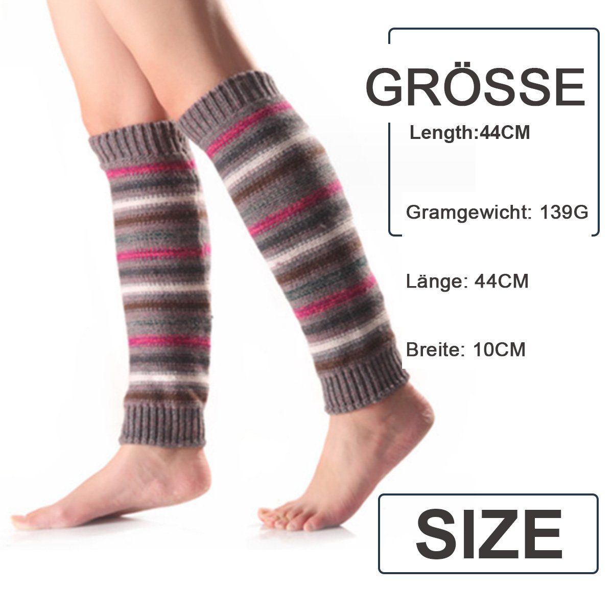 Jormftte Stil,Winter Dunkelgrau Beinstulpen Warmers Abdeckung Damen Socken Beinwärmer,Böhmischer