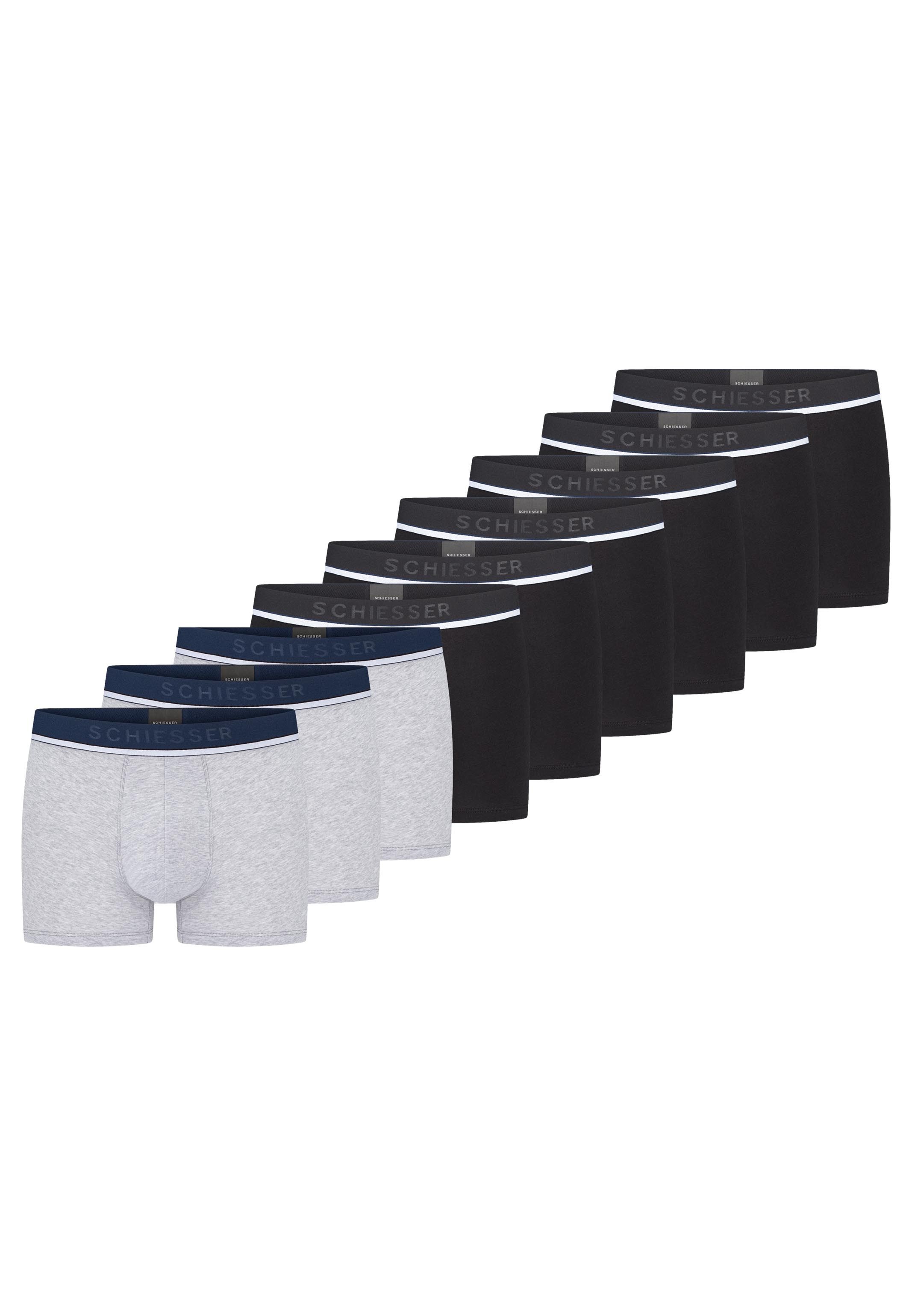 Schiesser Retro Boxer 9er Pack 95/5 Cotton (Spar-Set, 9-St) Retro Short / Pant - Baumwolle - ohne Eingriff - Atmungsaktiv