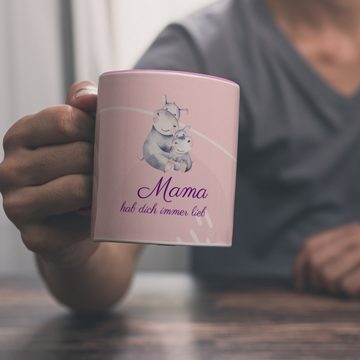 speecheese Tasse Mama hab dich immer lieb Kaffeebecher Rosa Besonders geeignet als zum