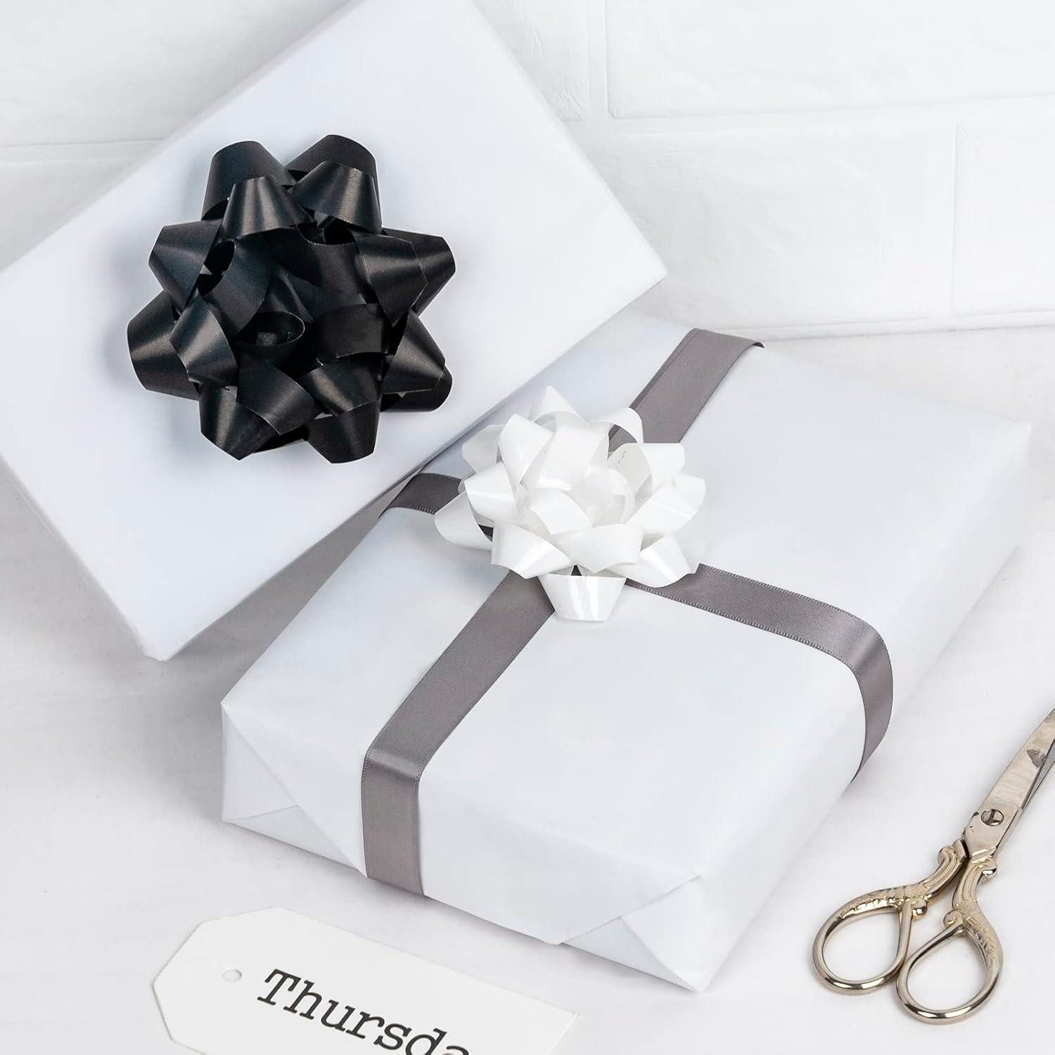 LuxusKollektion Geschenkpapier Geschenkpapier glänzend Mini Rolle Hochzeit Geburtstag 10m Weiß
