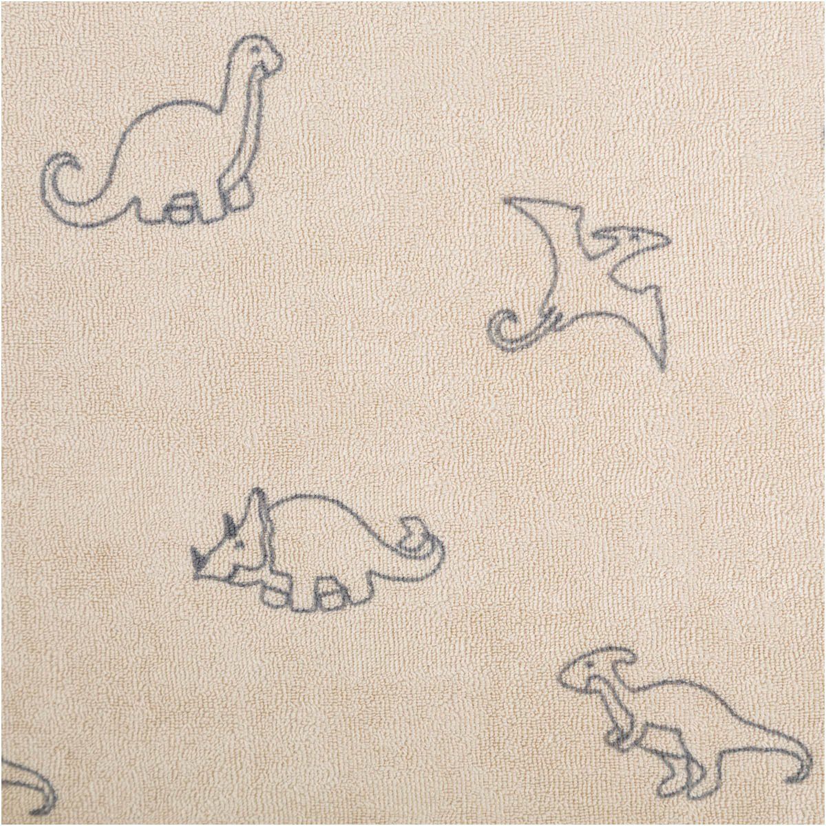 SCHÖNER LEBEN. Stoff Frottee Stoff Meterware Stretch Dinosaurier beige 150cm