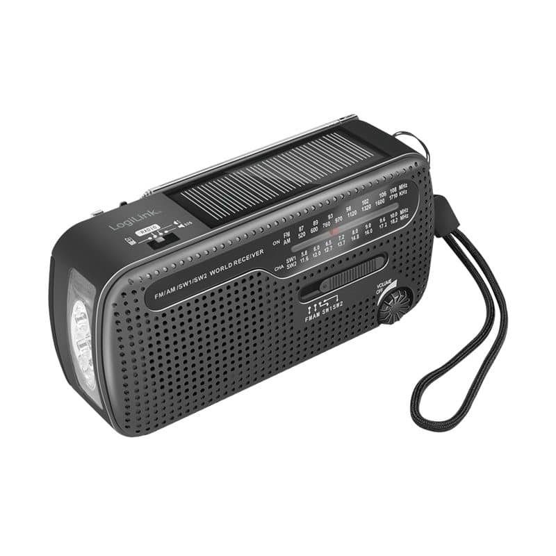 Dynamo-Handkurbel-FM-Radio mit LogiLink LOGILINK Radio SP0061,