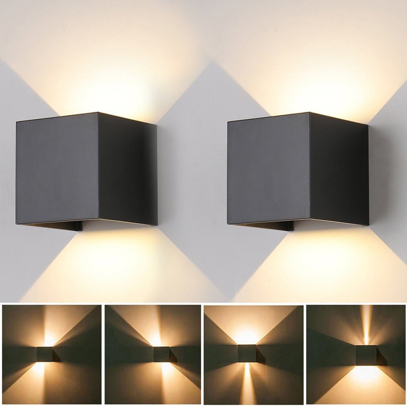 LETGOSPT Wandleuchte LED Wandleuchte Aussen 10W, günstig online kaufen