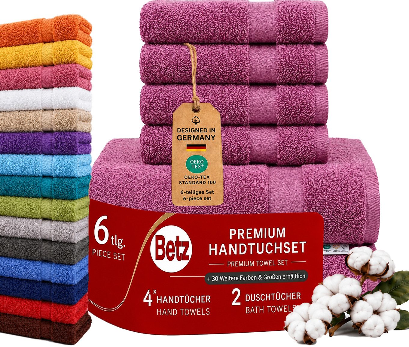 Betz Handtuch Set 6 er Handtücher-Set PREMIUM, 100% Baumwolle (6-St)