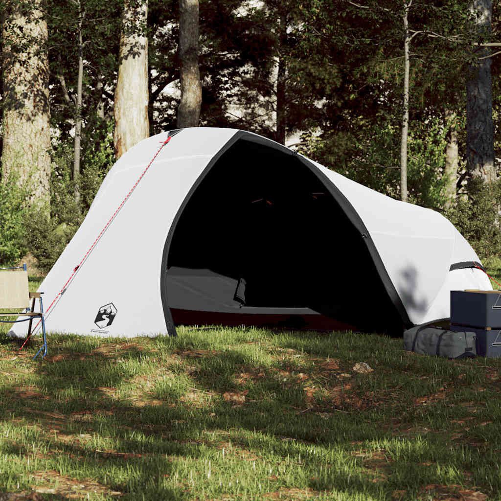 vidaXL Kuppelzelt Kuppel-Campingzelt 4 Personen Weiß Dunkel Wasserdicht, (1 tlg)