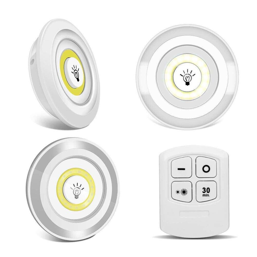 VERK GROUP LED Wandleuchte 3 Wandleuchten mit Fernbedienung COB LED Wand Lampen Leuchten Batterie
