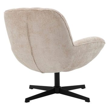 CARO-Möbel Sessel, Wohnzimmer Polster Lese Sessel Chenille Wolle Metallgestell schwarz mo