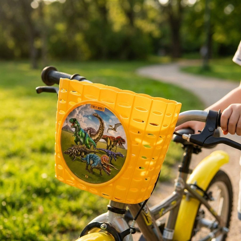 Bike Fashion Fahrradkorb Bike Fashion Kinderkorb T-Rex World gelb