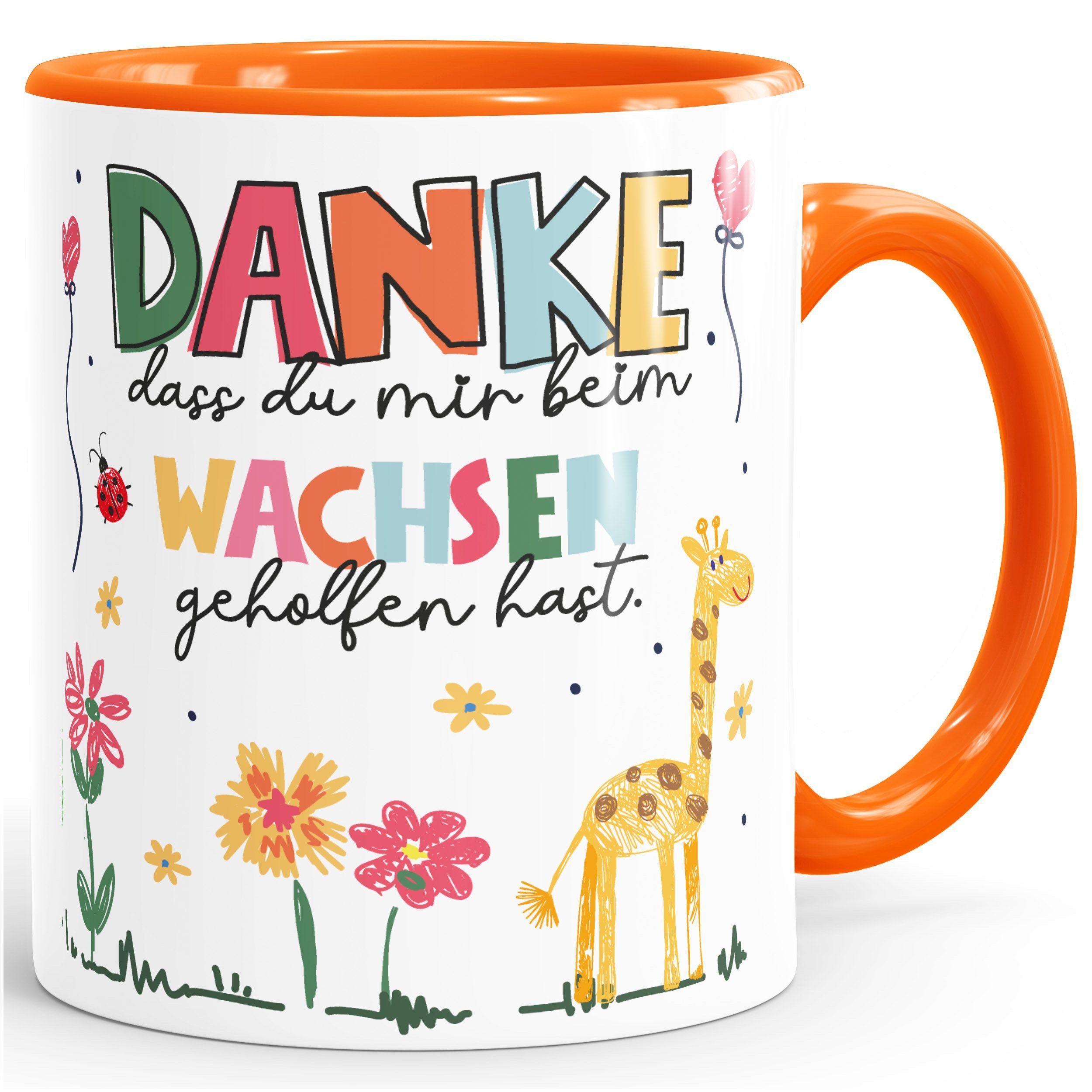 SpecialMe Tasse Kaffee-Tasse Danke dass du mir mein Wachsen geholfen hast kleines, Keramik