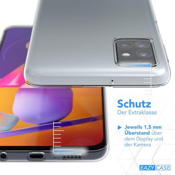 EAZY CASE Handyhülle Slimcover Clear für Samsung Galaxy M31s 6,5 Zoll, durchsichtige Hülle Ultra Dünn Silikon Backcover TPU Telefonhülle Klar