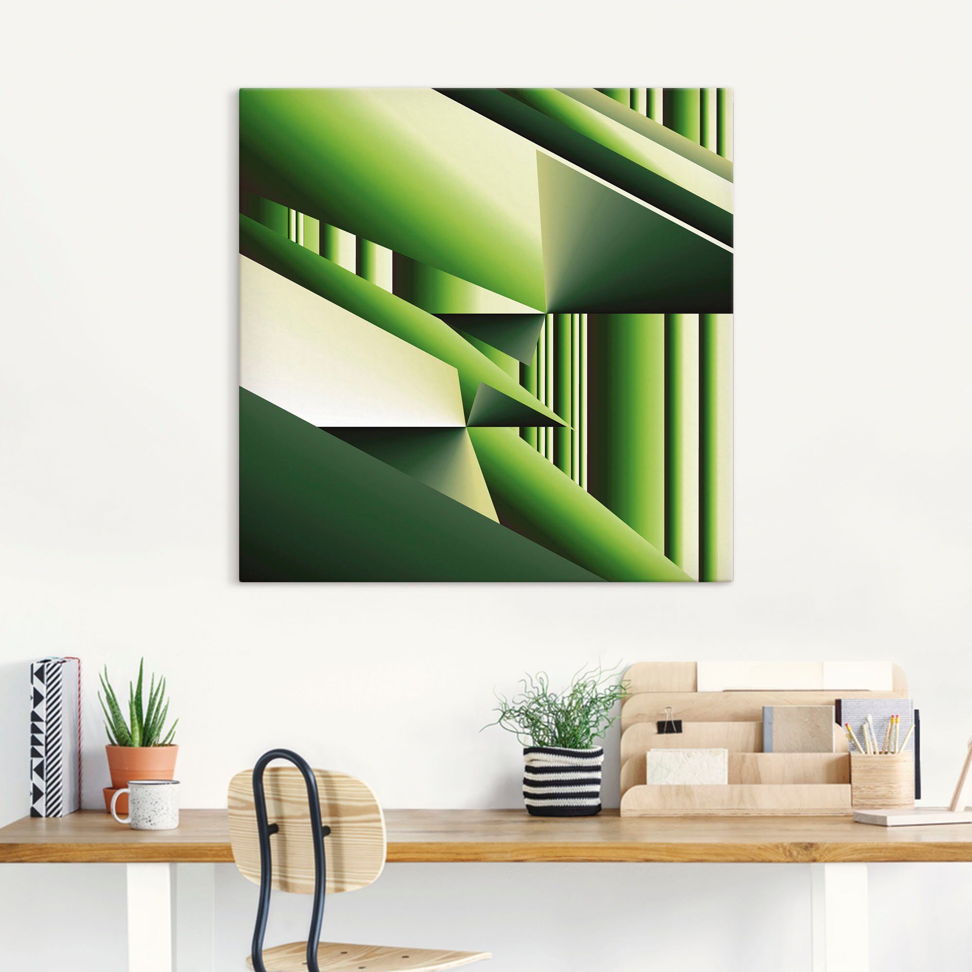 Artland Wandbild »Grüner Bambus Modern Art«, Muster (1 Stück), in vielen Größen & Produktarten - Alubild / Outdoorbild für den Außenbereich, Leinwandbild, Poster, Wandaufkleber / Wandtattoo auch für Badezimmer geeignet-HomeTrends