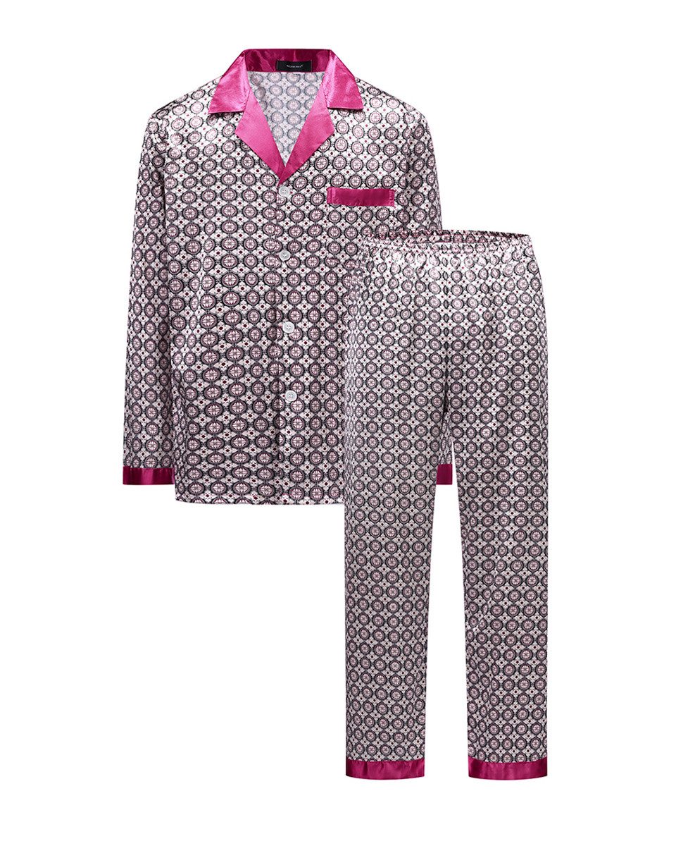 Allthemen Pyjama (2 tlg) mit Reverskragen weicher Schlafanzug aus bedruckte günstig online kaufen