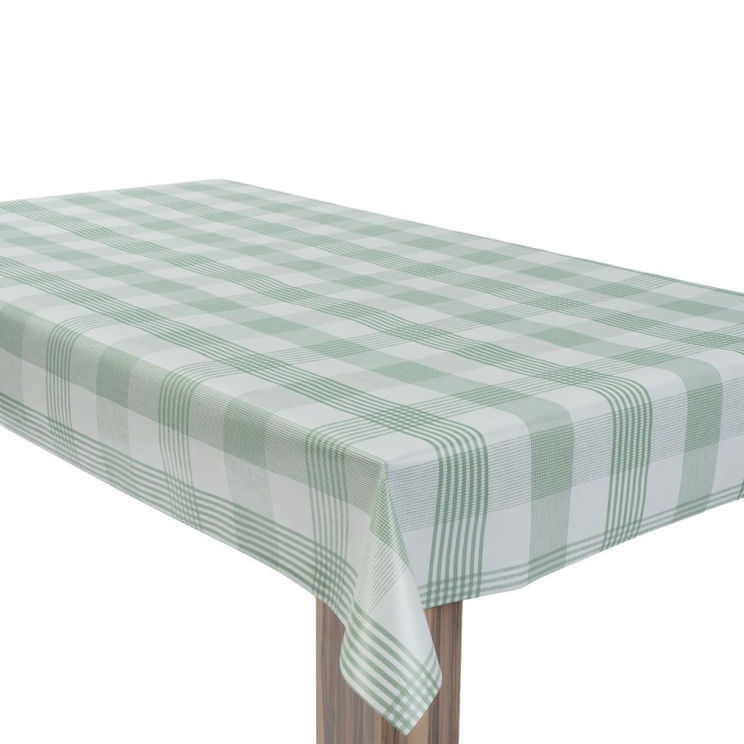 laro Tischdecke Wachstuchtischdecke Linea Karo Grün PVC Eckig
