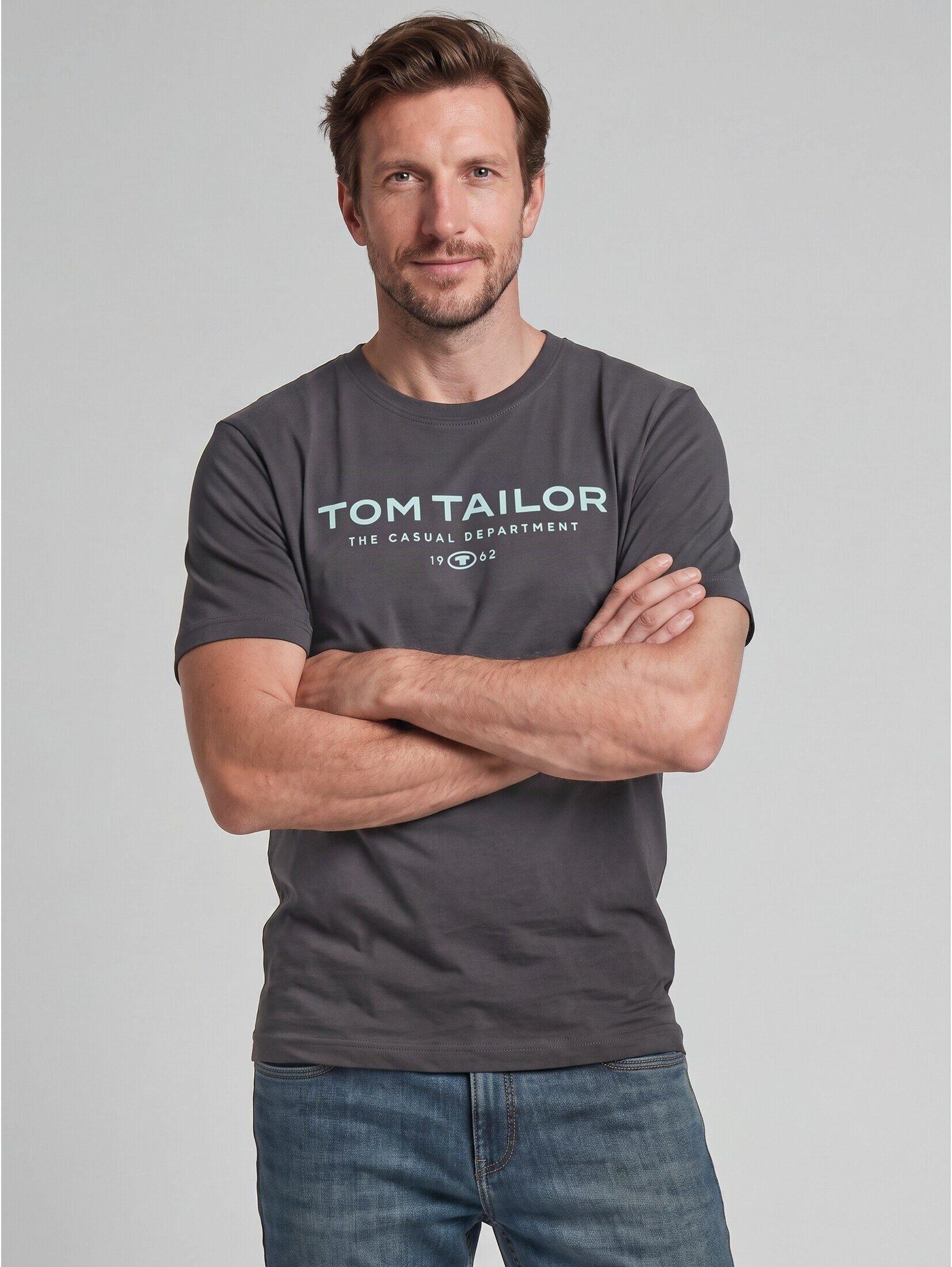 TOM TAILOR T-Shirt T-Shirt (im Einserpack) T-Shirt aus Baumwolle mit Logo-Print