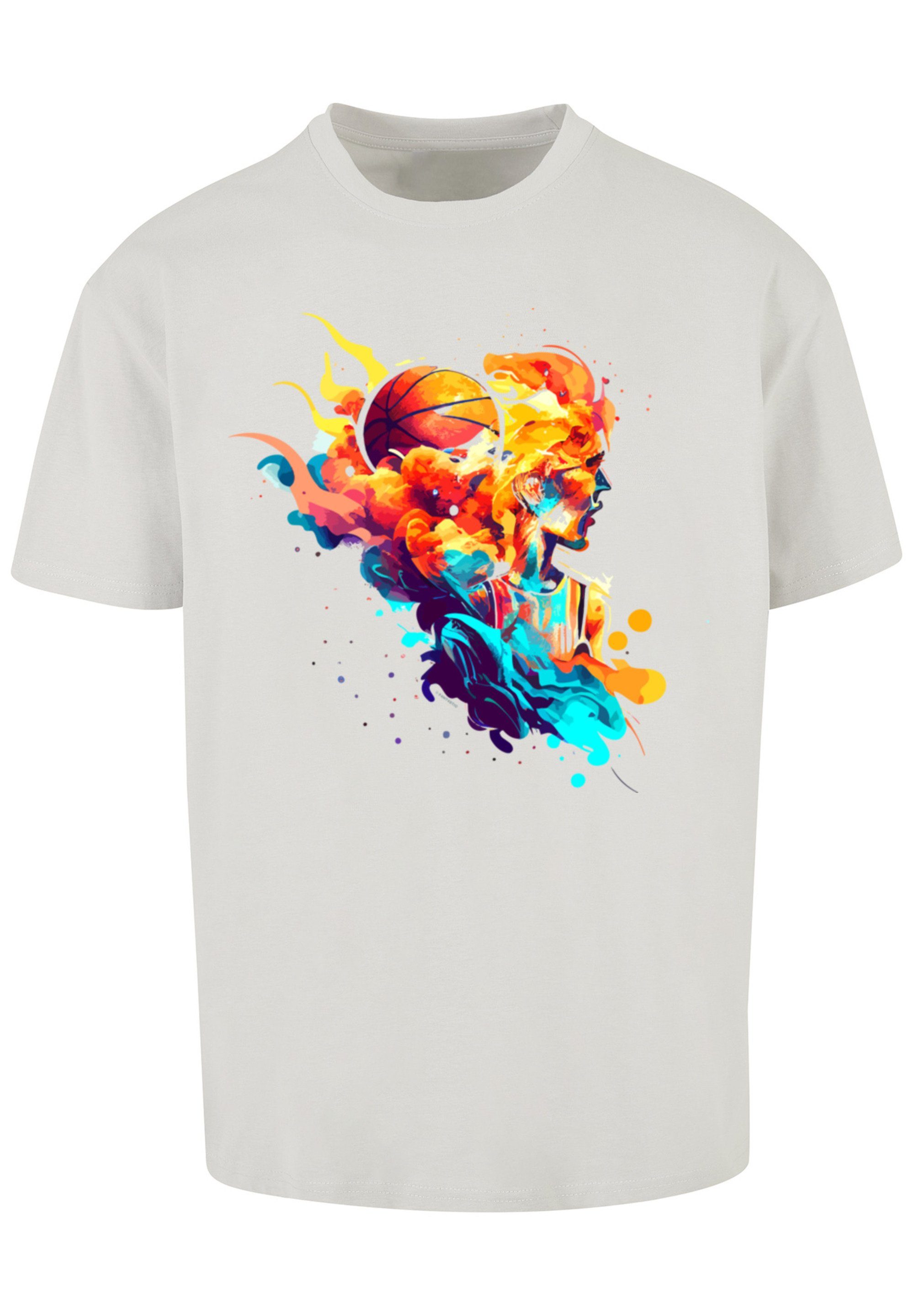 Basketball Print F4NT4STIC Sport Player TEE lightasphalt OVERSIZE T-Shirt