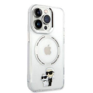 KARL LAGERFELD Handyhülle Case iPhone 14 Pro MagSafe Katze Choupette 6,1 Zoll, Kantenschutz