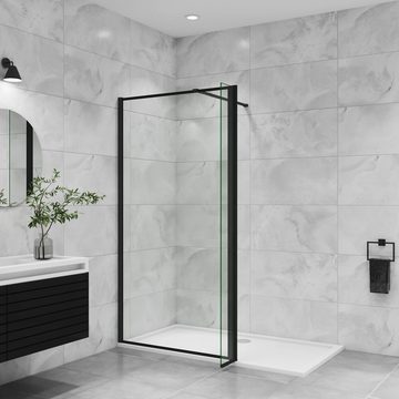 duschspa Duschwand NEU Glaswand + Flipper-Panel 8mm ESG Walkin Duschtrennwand, Einscheibensicherheitsglas, Sicherheitsglas, (Set), Glas, Nano Glas