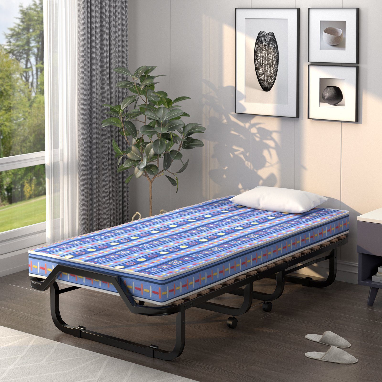 COSTWAY Gästebett klappbar, 80x200cm auf Rädern, günstig online kaufen