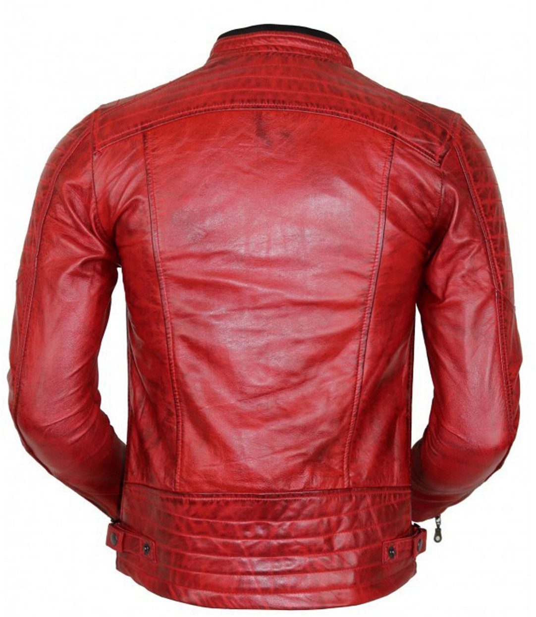 MDM Bikerjacke Herren Lamm Nappa Lederjacke Leichte Sommer Biker Lederjacke