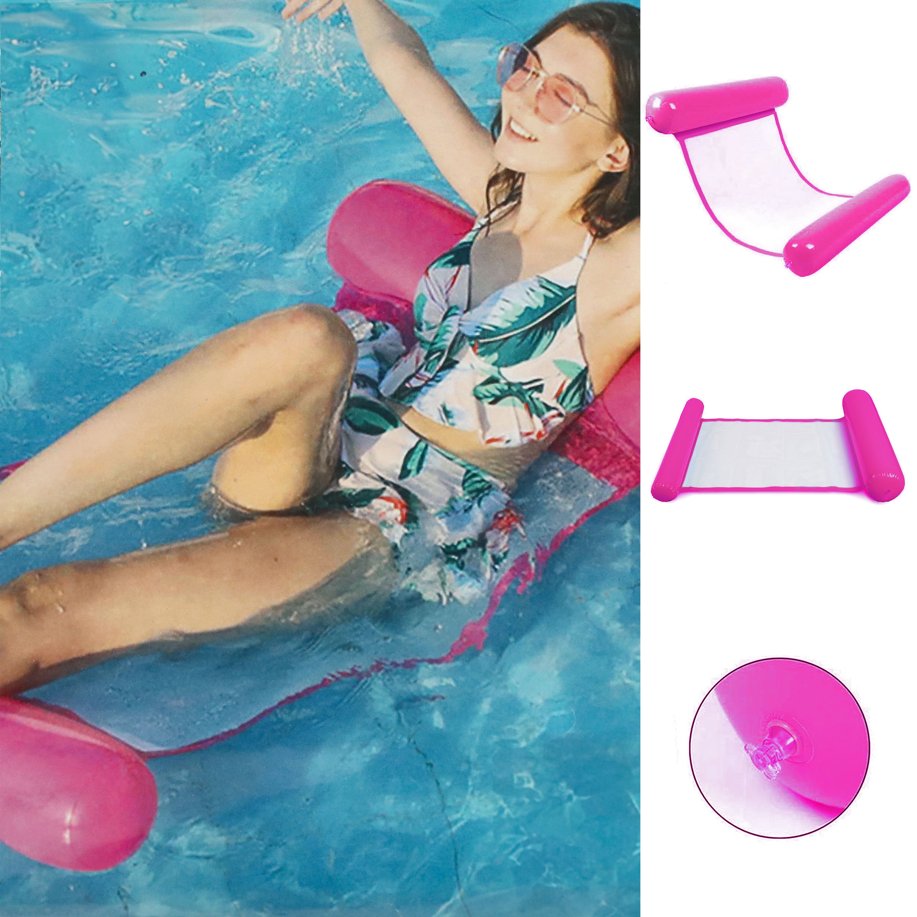 CEPEWA Luftmatratze Wasserhängematte aufblasbar blau 100x70cm PVC belastbar günstig online kaufen