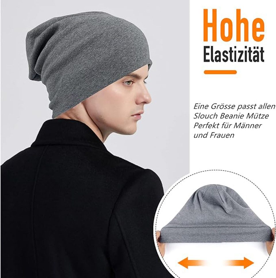 Coonoor Beanie Mütze Damen Herren, Slouch Beanie Mütze, Weich Dünne Mütze (1-St) für Jugendliche u. Erwachsene für alle Jahreszeiten geeignet
