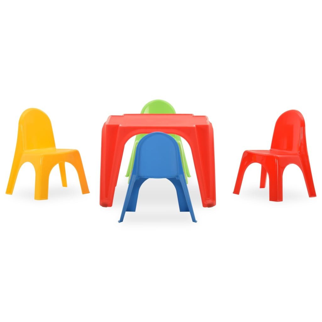 vidaXL Children's Seating Set, Table and Chair Set for Children, Plastic