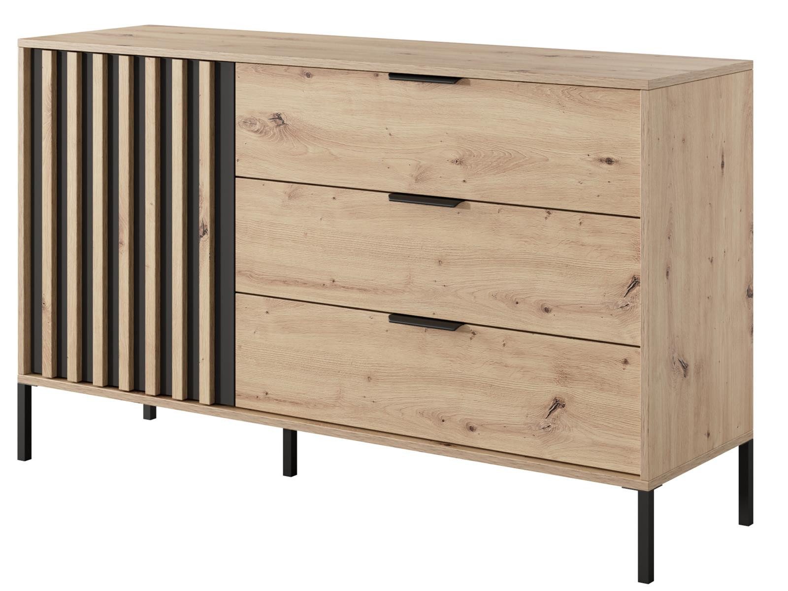 Kommode mit 3 Schubladen und 1 Tür, Modern design MONS