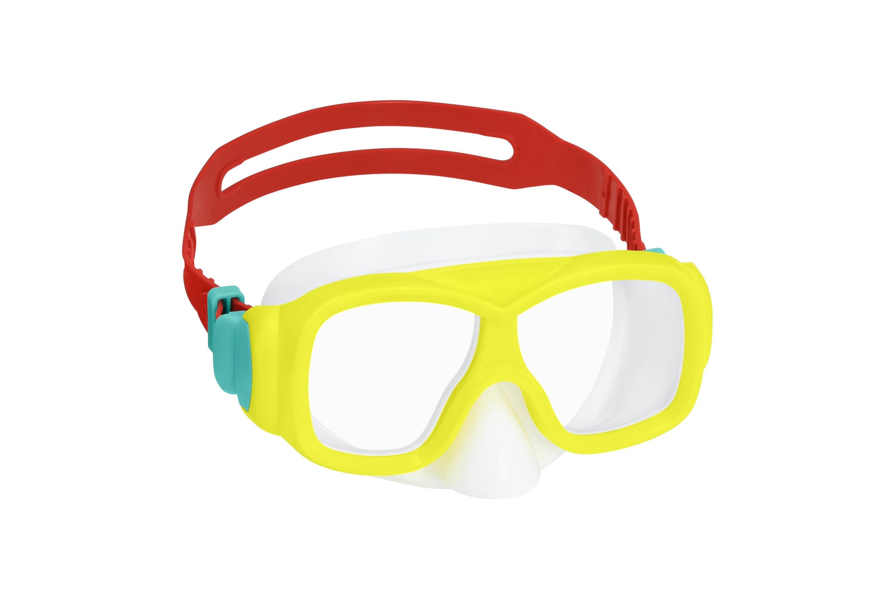 Bestway Taucherbrille Explora Essential™ Tauchmaske ab 7 Jahren, (Packung, 1-St., Verstellbares, zweigeteiltes Kopfband), 100% latexfrei