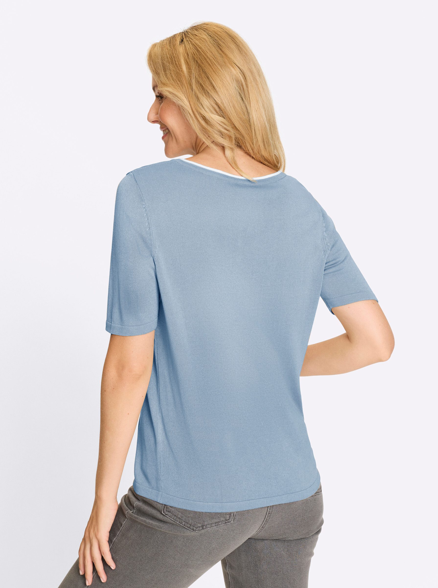 Sieh an! Strickpullover Kurzarm-Pullover Kurzarm Jersey günstig online kaufen