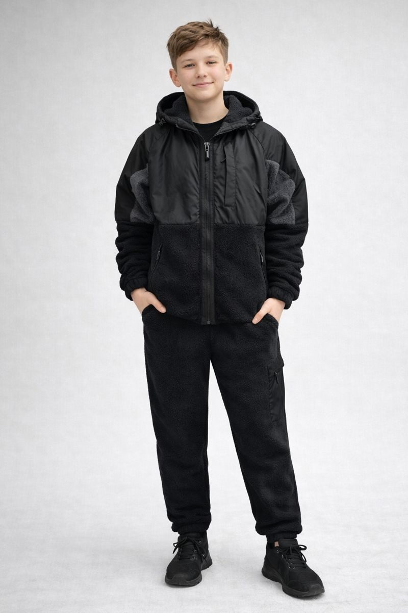 Hessis Freizeitanzug Gefütterter Jogginganzug für Jungen und Mädchen 2-tlg. JF384 (Set, 2-tlg., Jacke mit Jogginghose), bestehend aus Jacke und Jogginghose, Gefüttert