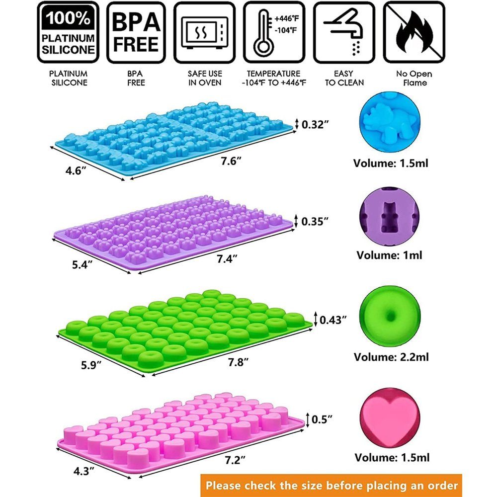 Stück Silikonformen 4 2 (4-tlg) Schokoladenformen mit Silikonform Form NUODWELL Tropfern, SüßIgkeit