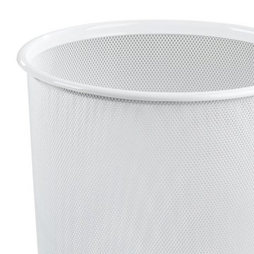 Home4You Papierkorb, Weiß, Metallgeflecht, Ø 29 cm, 20 Liter