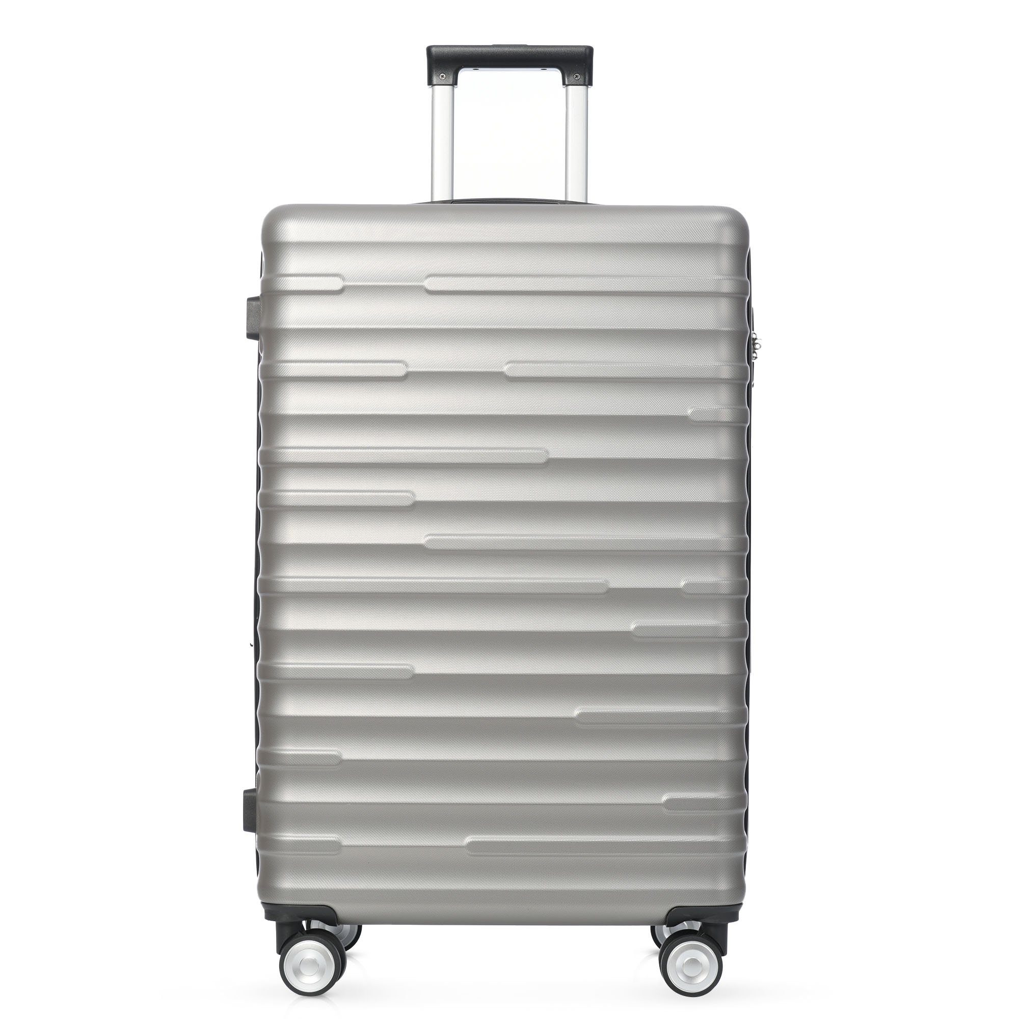 Hochwertiges Kapazität, OKWISH TSA-Schloss, Grau 4 Rollen 4 ABS-Gepäck, Handgepäckkoffer erweiterbare Räder,