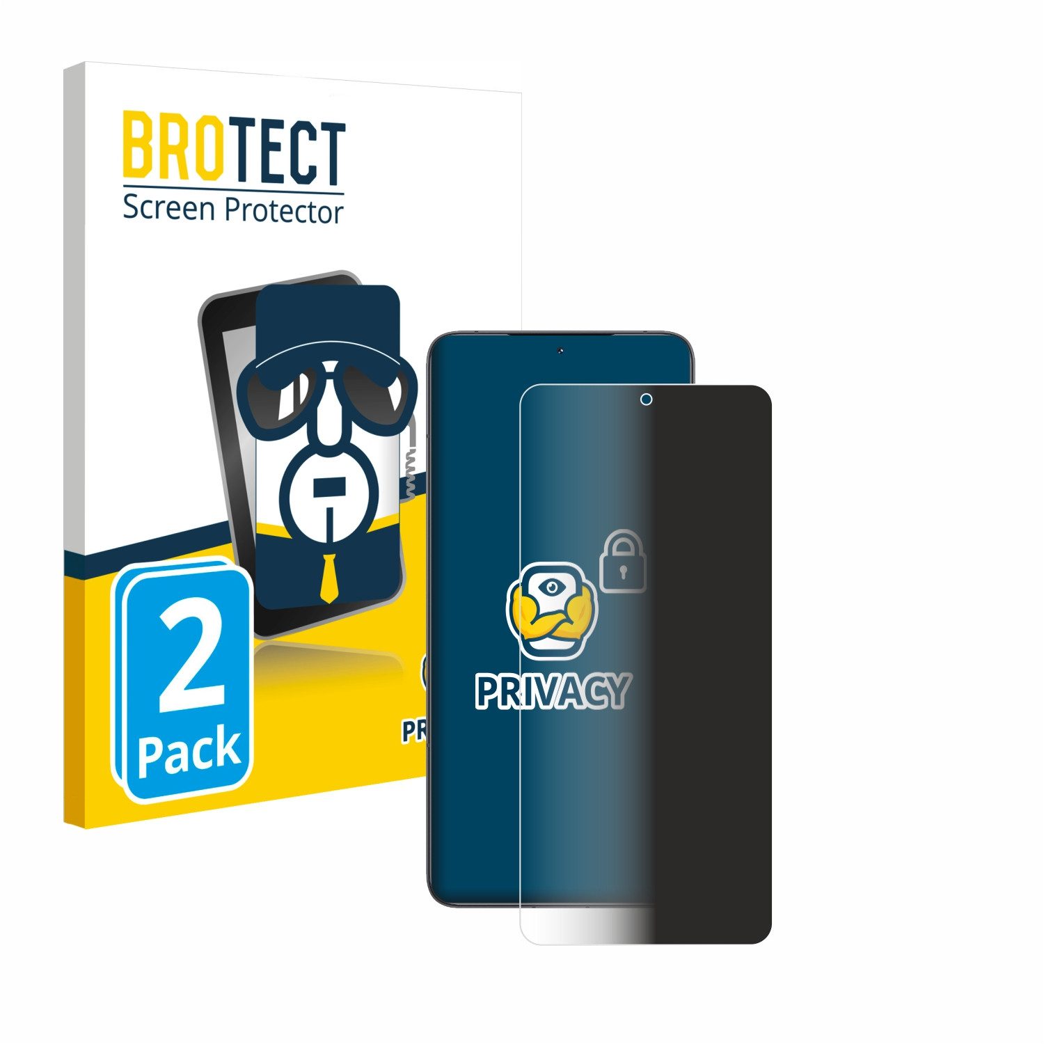 BROTECT Displayschutzfolie Sichtschutzfolie für Xiaomi Poco F6 Pro, 2 Stück, Anti-Spy Privacy Sichtschutz Blickschutzfolie Blaulicht-Schutz