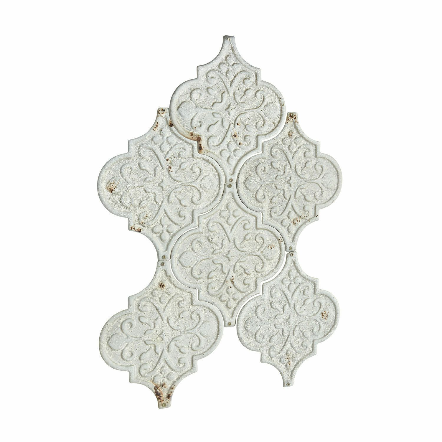 Mirabeau Wanddekoobjekt Wandornament 6er Set Halira antikweiß