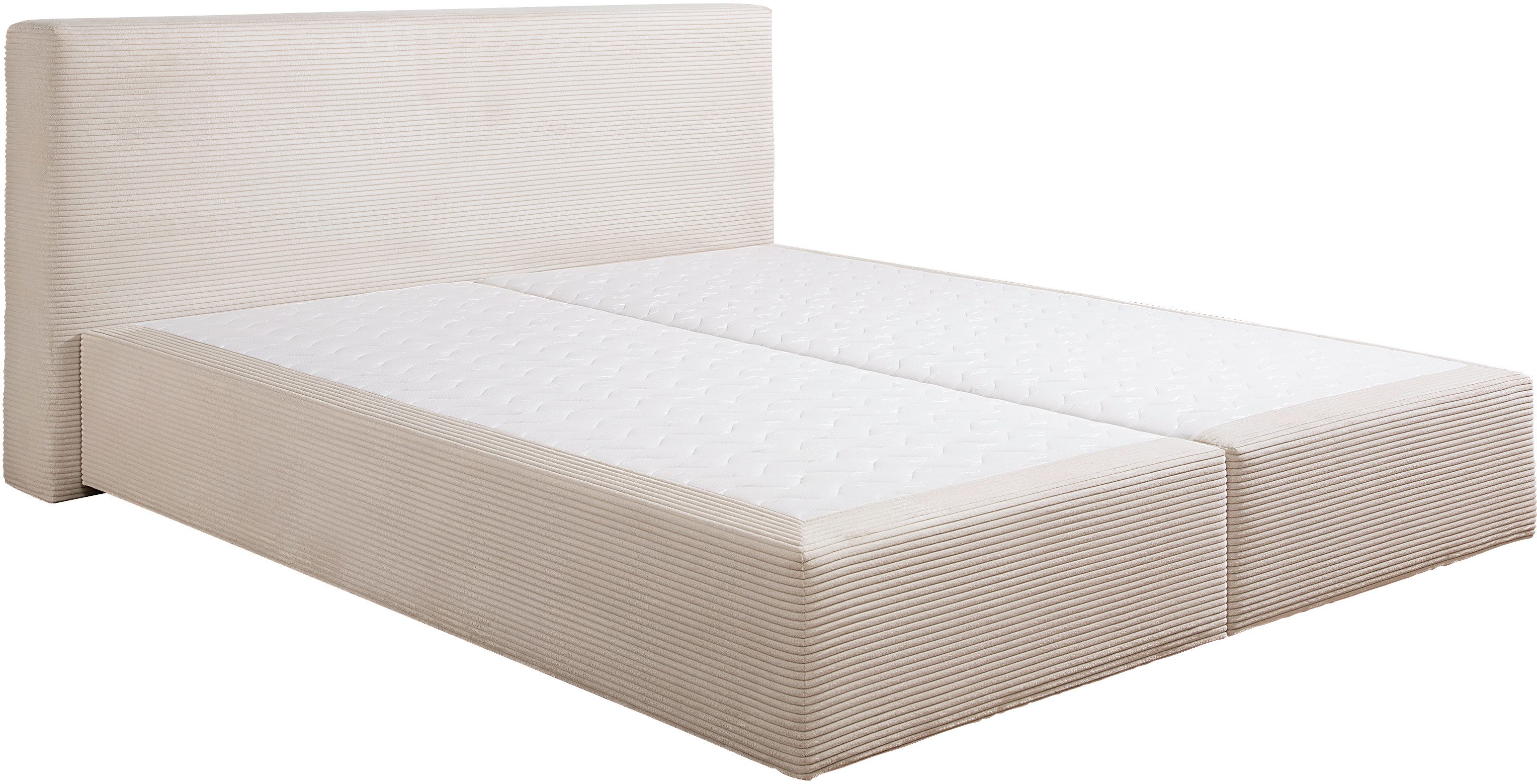andas Boxspringbett "Åby", In Cord Bezug, wahlweise mit und ohne Matrazte e günstig online kaufen