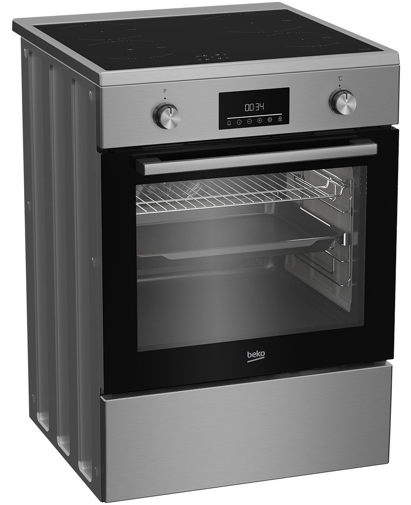 BEKO Induktions-Standherd FBSM69301SXT, Seitengitter: 5-fach