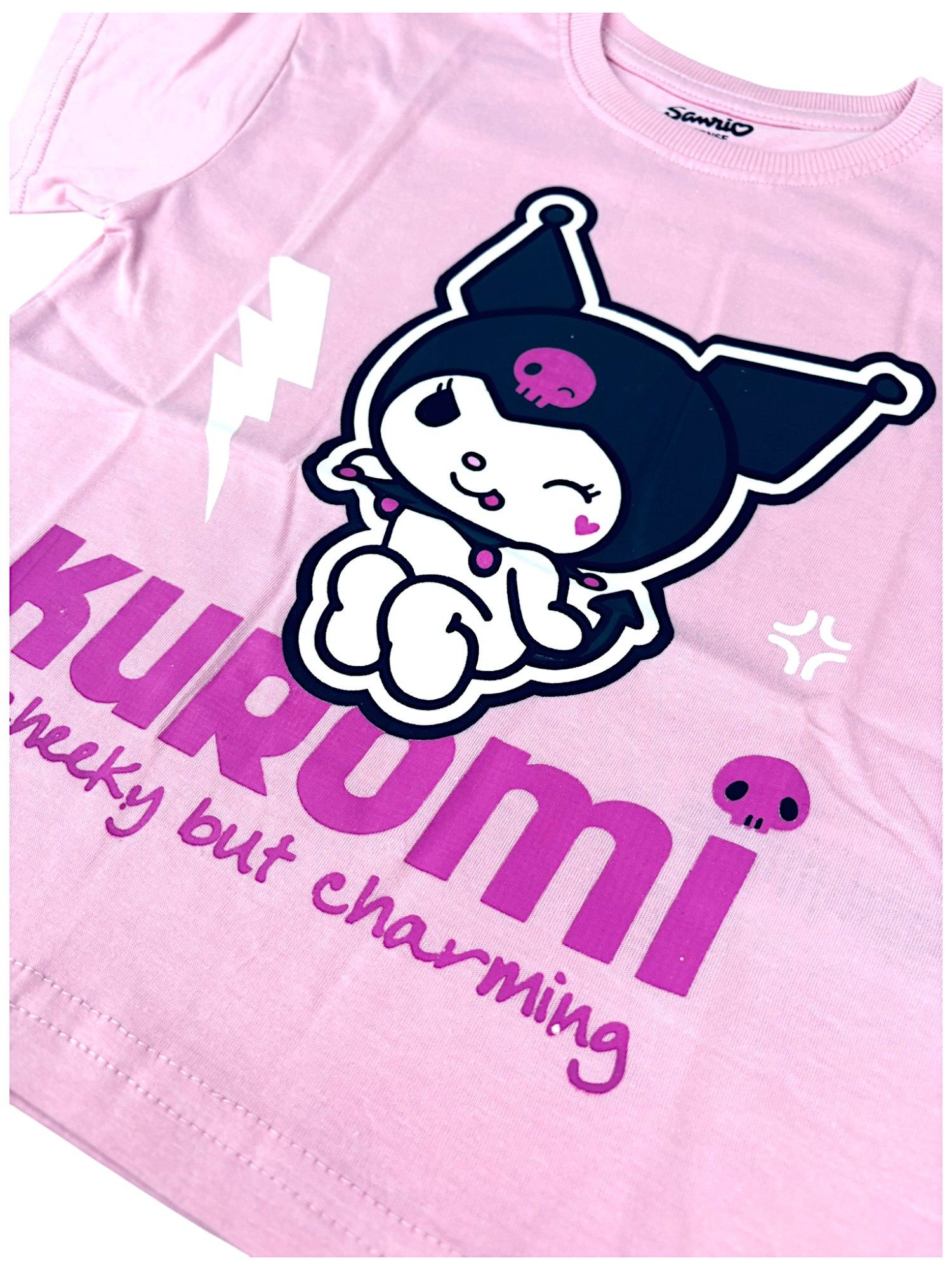 Hello Kitty T-Shirt Kuromi Mädchen Jersey Kurzarmshirt aus Baumwolle Gr. 116 - 158 cm