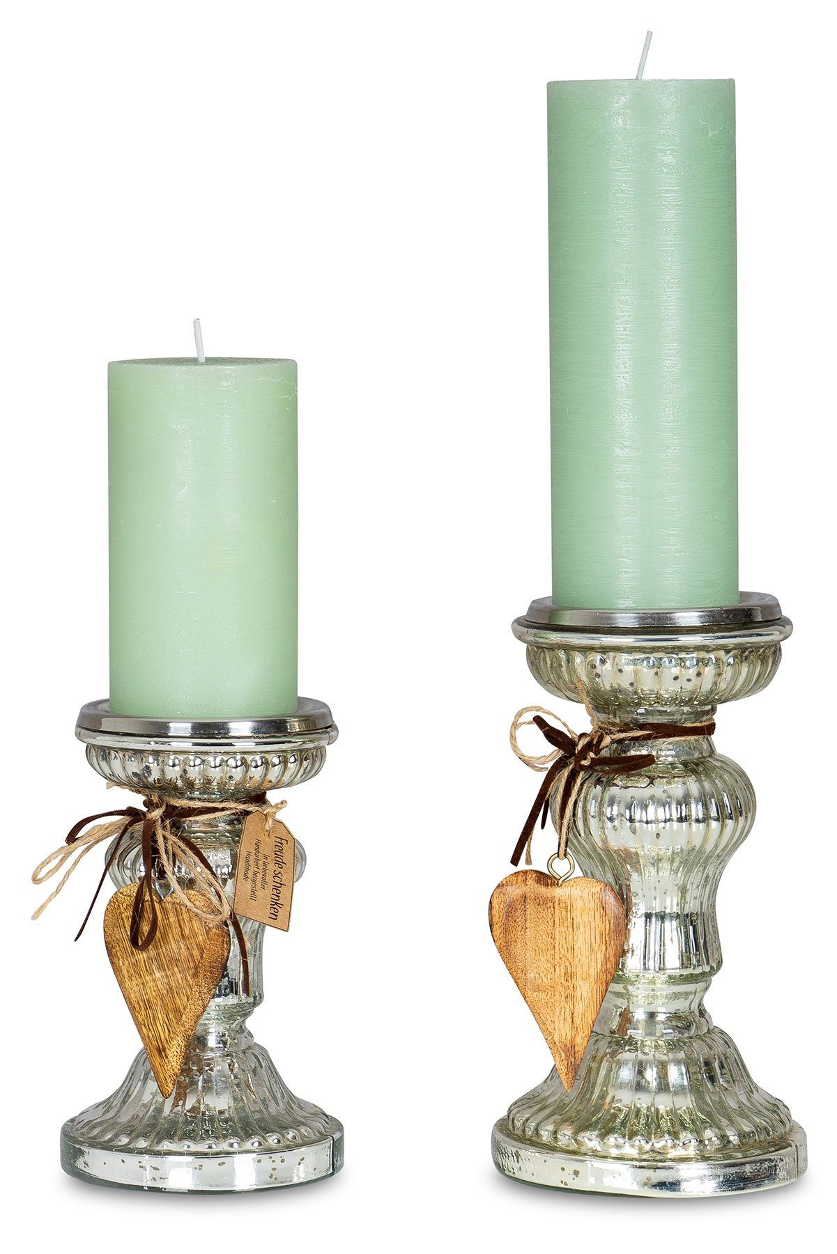 Levandeo® Kerzenständer, 2er Set Kerzenständer H21cm H17cm Kerzenhalter  Tischdeko | Kerzenständer