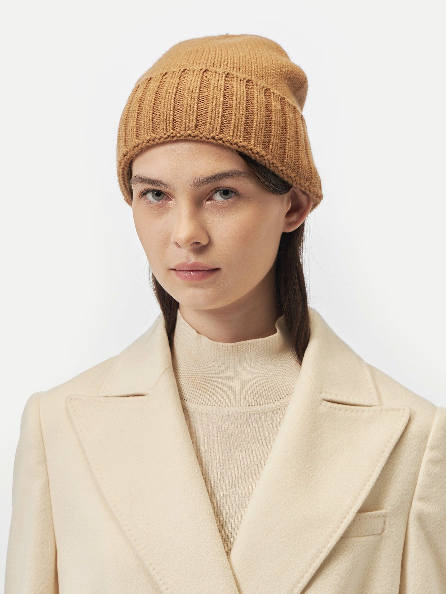 GOBI Cashmere Beanie Rippenstrick Kaschmir Mütze /Unisex/