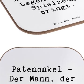 Mr. & Mrs. Panda Getränkeuntersetzer Patenonkel Legenden - Weiß - Geschenk, Bierdeckel, Glasuntersetzer, G, 1-tlg., Innovative Designs