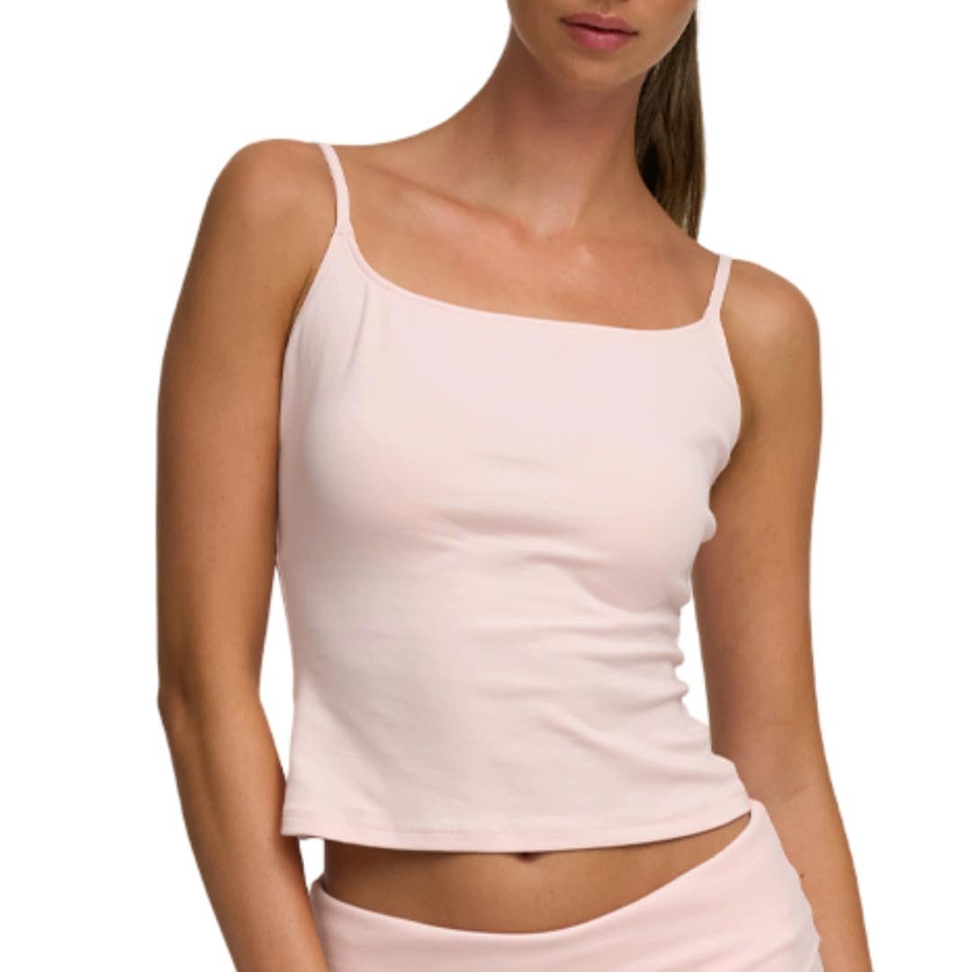 cfab by creamy fabrics Spaghettitop Cotton Cami-Top-Crystal Pink-XL (1-tlg) günstig online kaufen