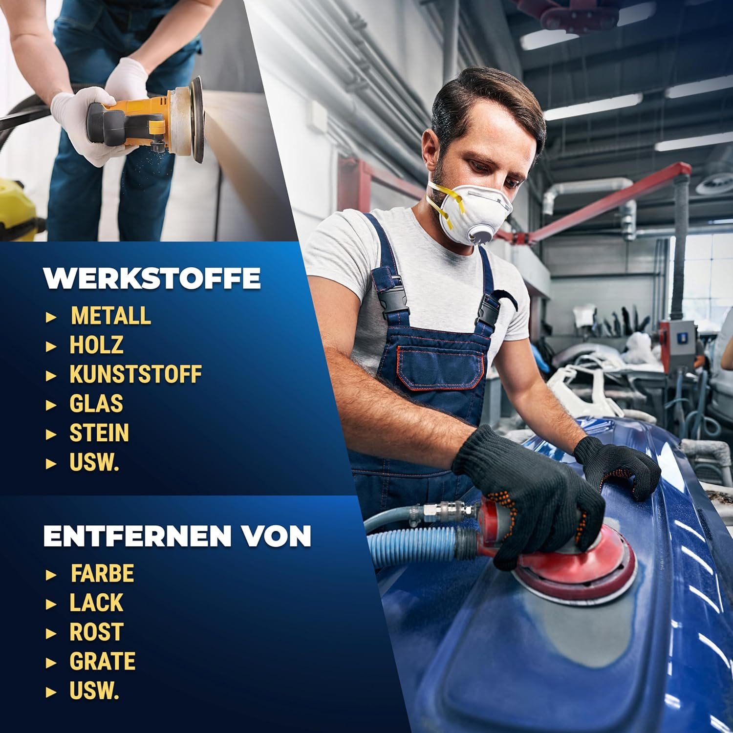 S&R Schleifpapier Klett Schleifpapier 125 mm, Meister, 8 Löcher, für Exzenterschleifer, (Set, 100 St., mit einer P60 Körnung), Klettschleifpapier, zuverlässige Haftung am Schleifteller