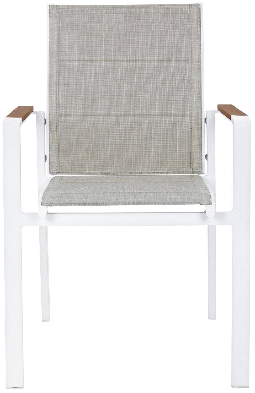 Bizzotto Gartenstuhl KUBIK, Aluminium, Weiß, Grau, Textilen, stapelbar