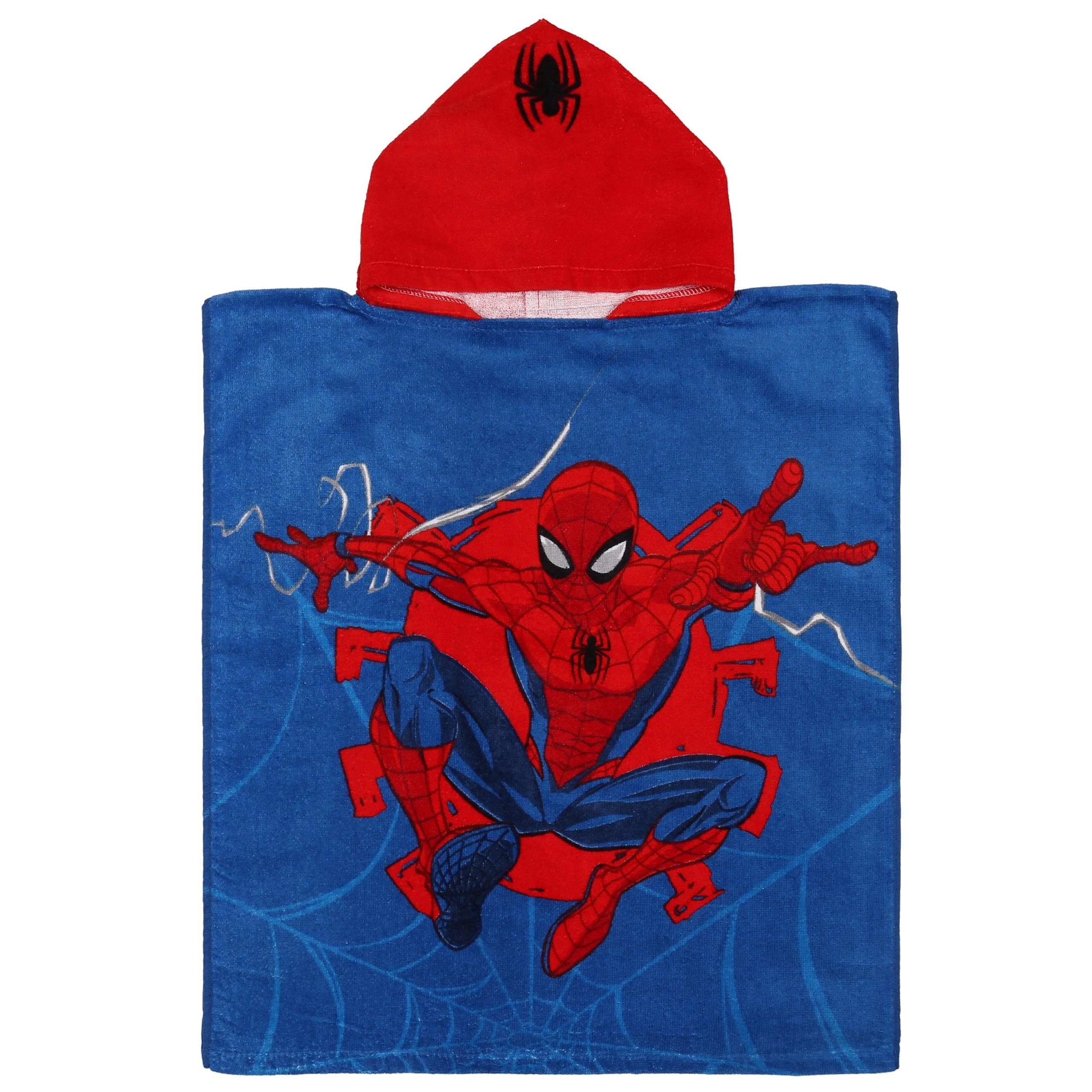 Sarcia.eu Kapuzenhandtuch MARVEL Spider-Man Kinder Schwimmhandtuch, Poncho mit Kapuze 50x115 cm