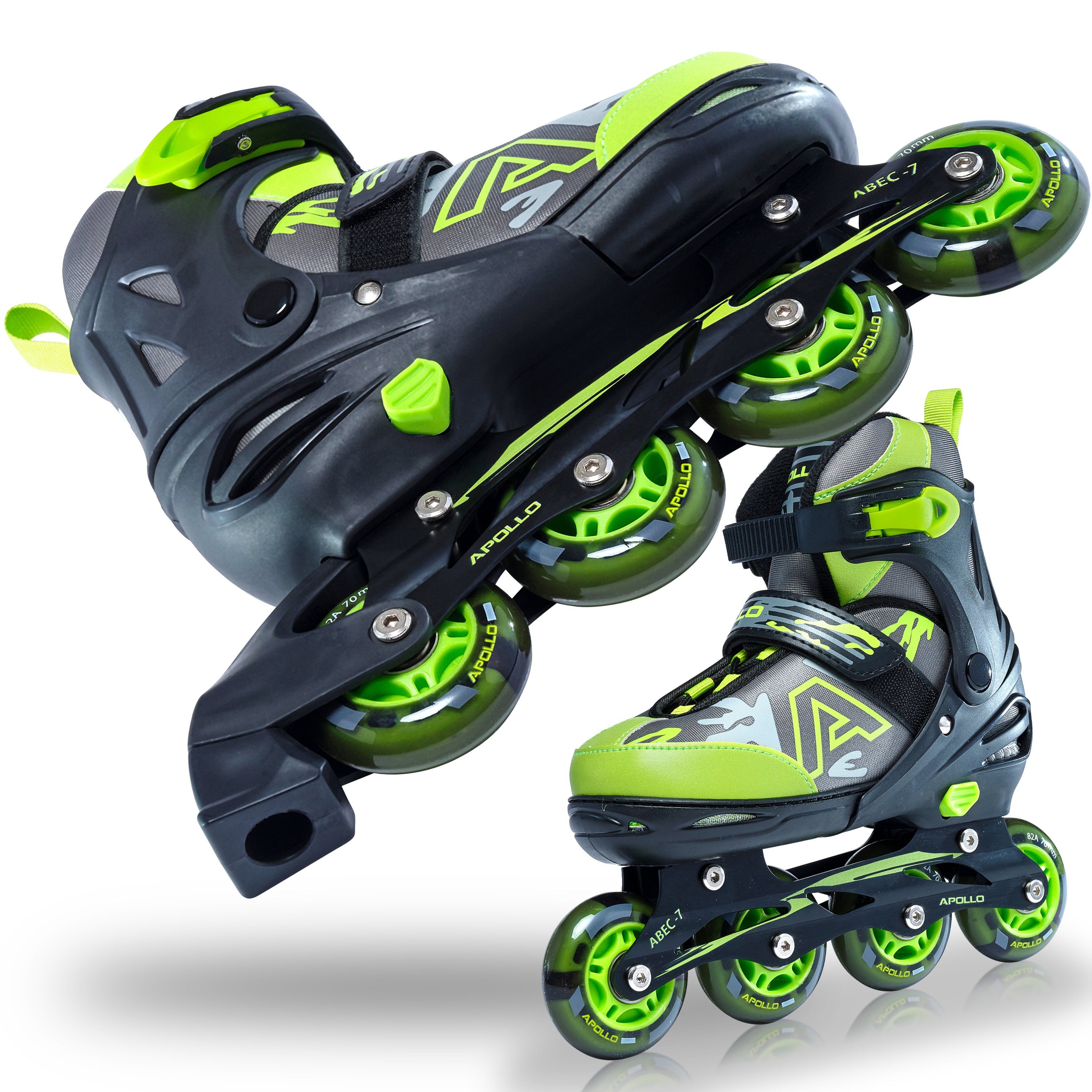 Apollo Inlineskates Champion Verstellbare Inlineskates für Kinder und Erwachsene, Größe 31-42, mit LED Rollen